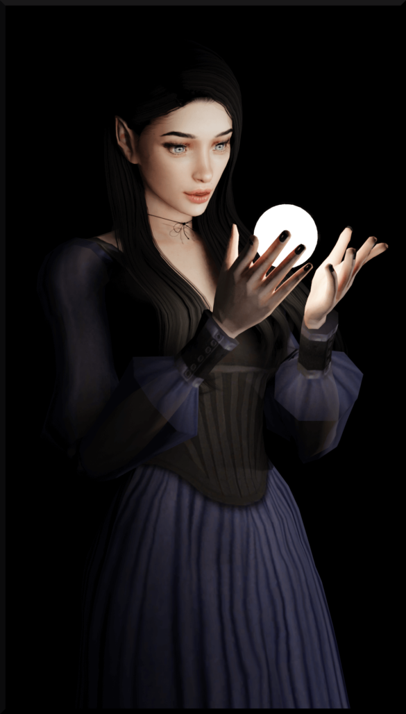 Sims 4 elven light dress by magnolianfarewell