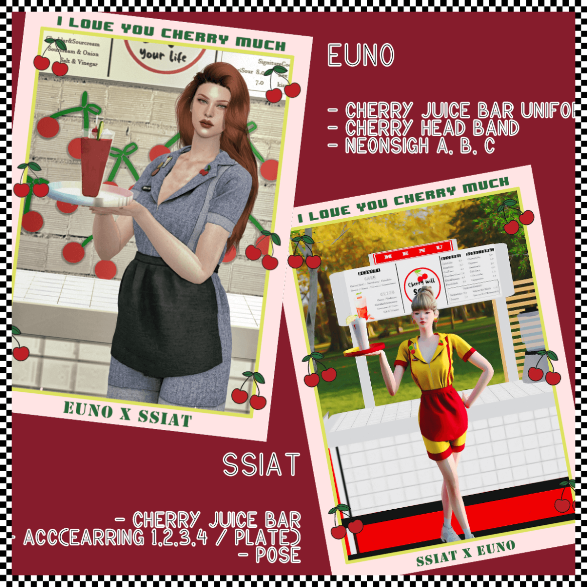 Sims 4 euno x ssiat i love you cherry much collabo