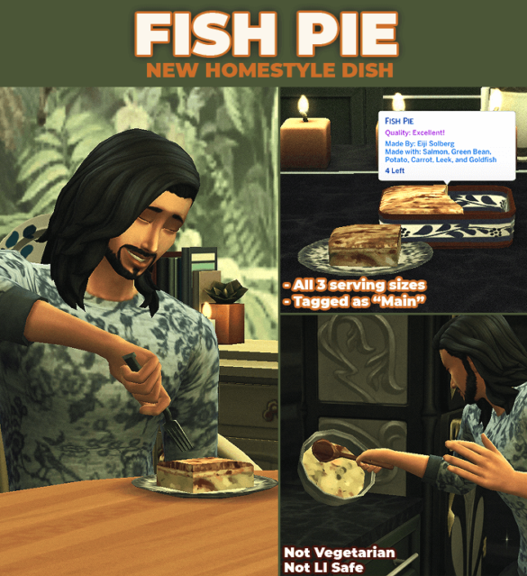 Sims 4 Fish Pie – New Custom Recipe