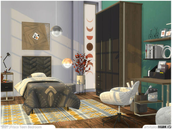 Sims 4 Frisco Teen Bedroom by ArtVitalex at TSR - The Sims Game