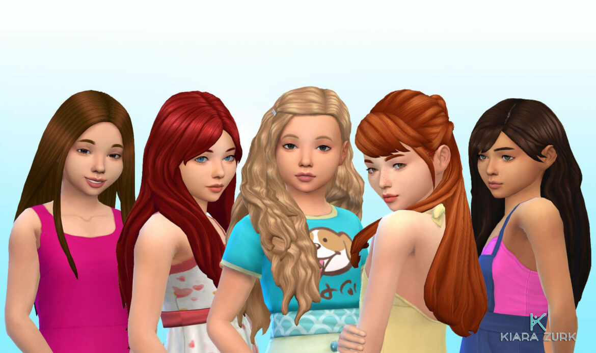 Sims 4 girls long hair pack