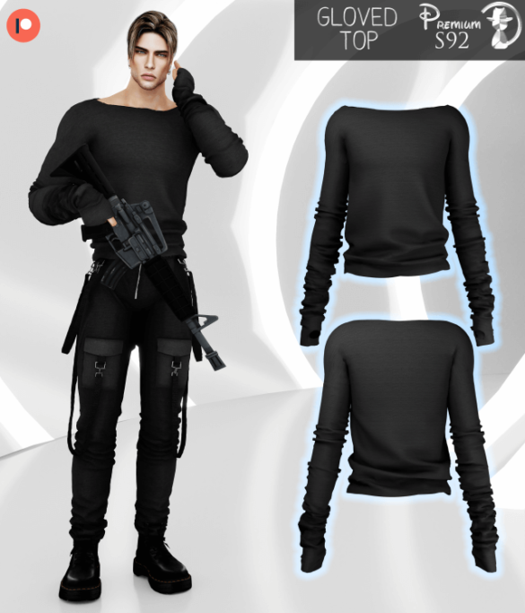 Sims 4 gloved top s92 6 colors