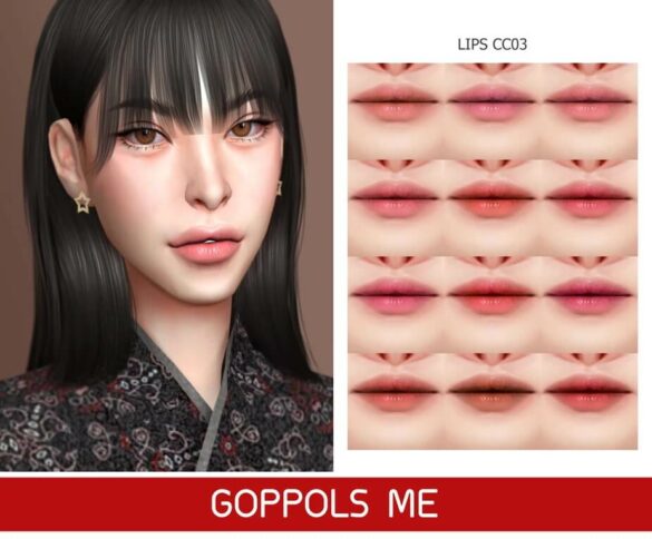 Sims 4 Gold Lips CC03 from GOPPOLS Me