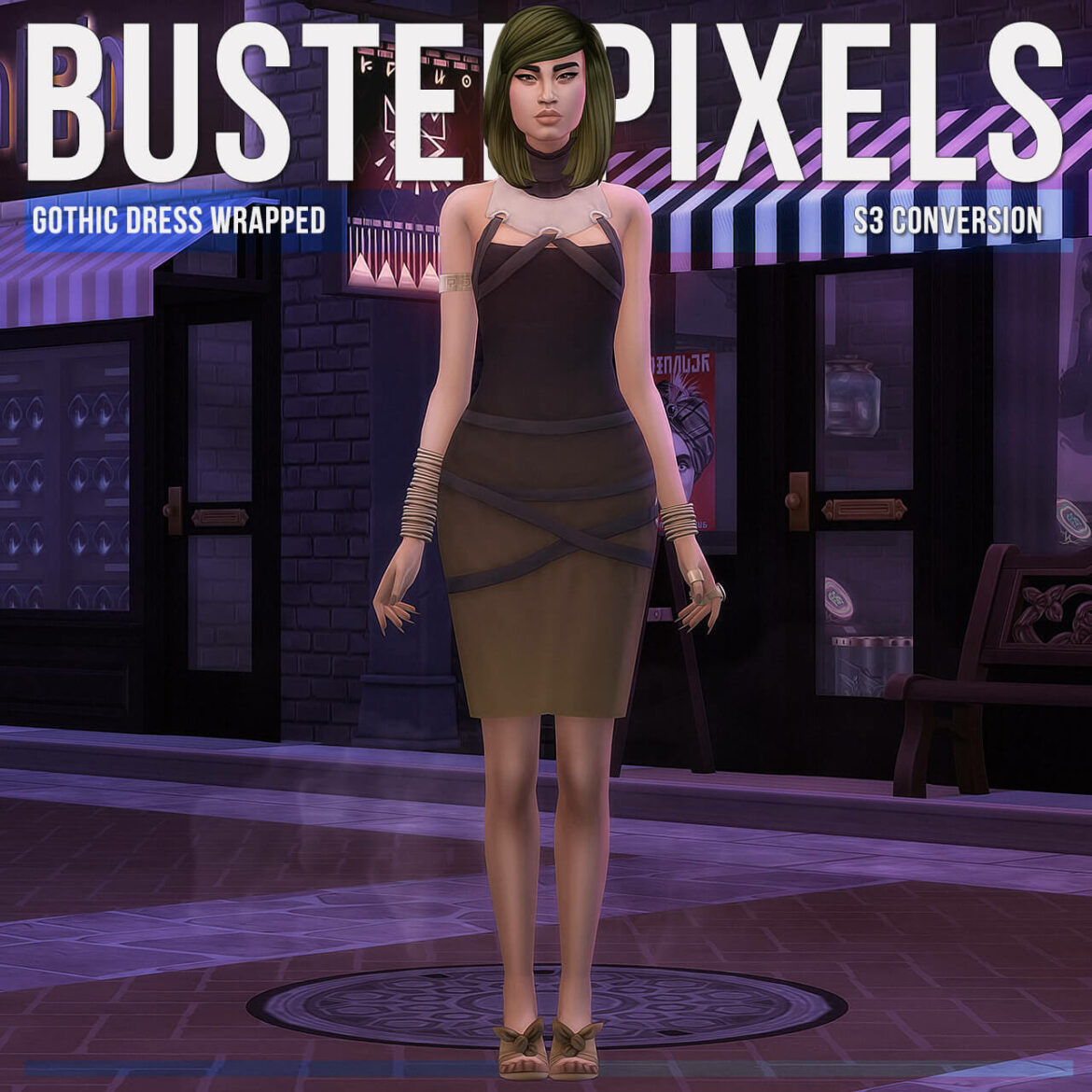 Sims 4 gothic dress wrapped s3 conversion base game
