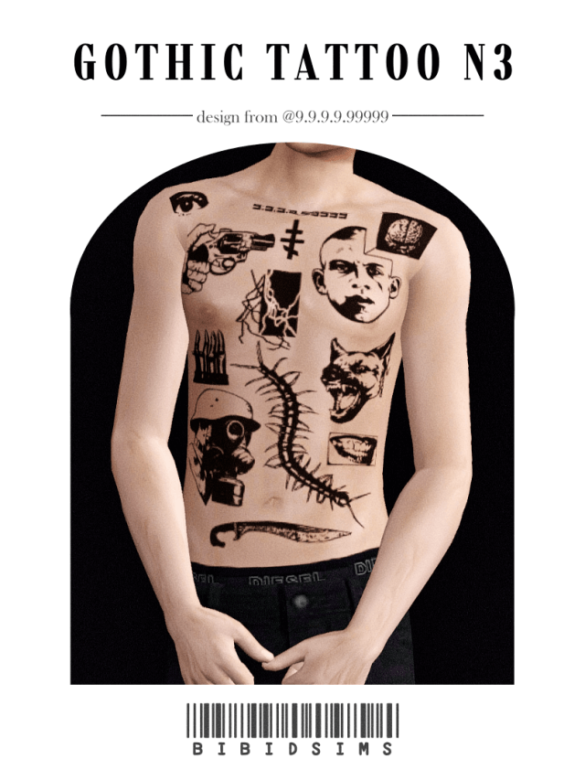 Sims 4 Gothic Tattoo N3