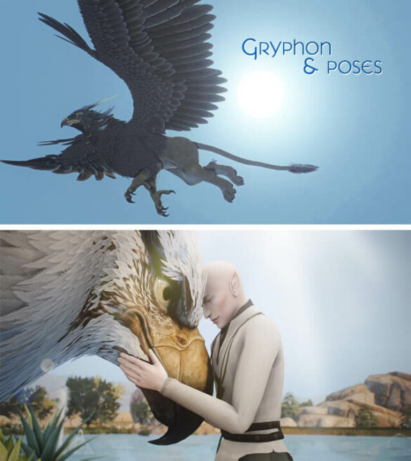 Sims 4 gryphon gippogryph objects poses 12 objects 2