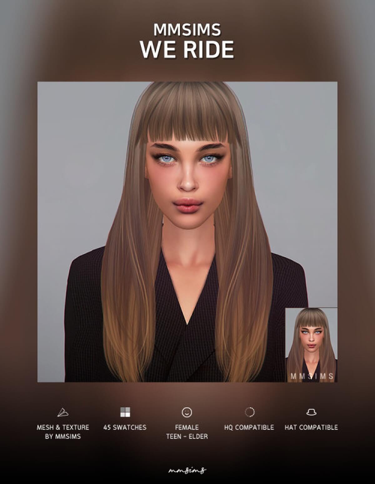 Sims 4 Hair We Ride By Mmsims The Sims Game