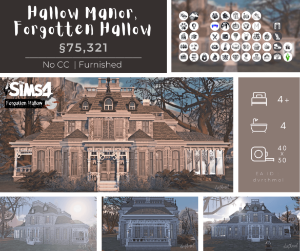 Sims 4 hallow manor forgotten hallow unhaunted version