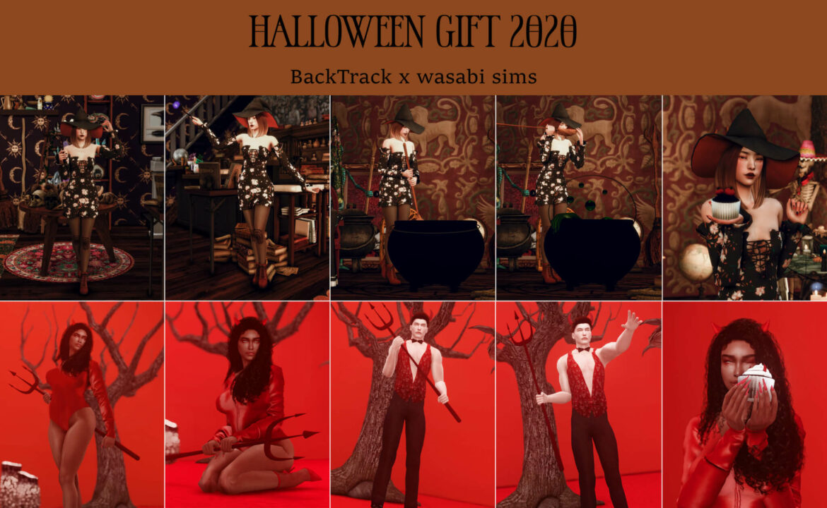 Sims 4 halloween gift 2020 collab with backtrack cc
