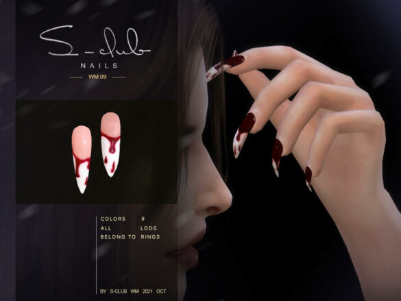 Sims 4 Halloween nails by S-Club at TSR