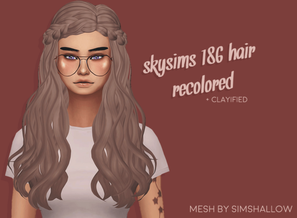 Sims 4 hallowsims skysims 186 hair clayified