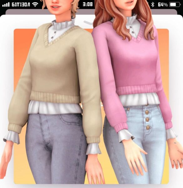Sims 4 Inis blouse by Marso Sims
