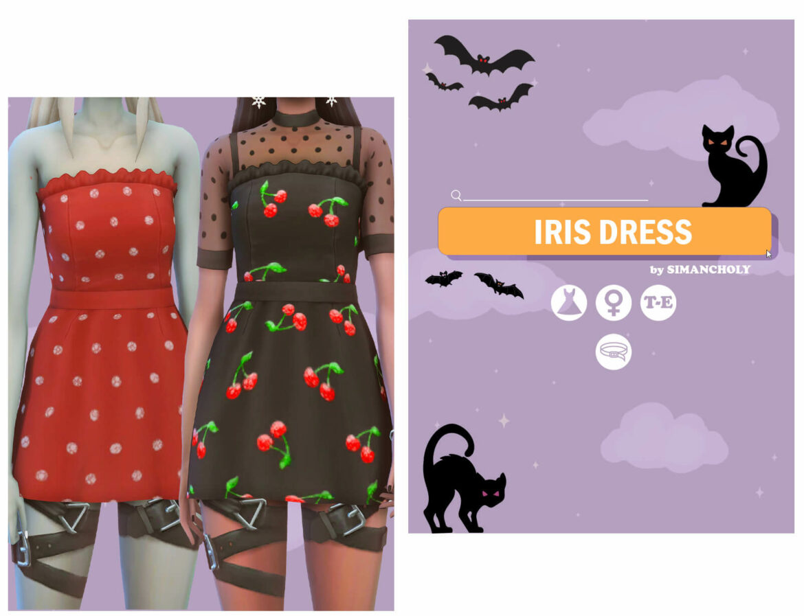 Sims 4 iris dress by simancholy