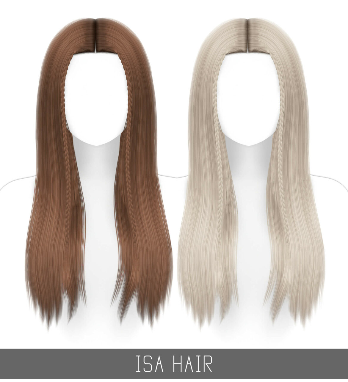 Sims 4 isa hair long straight hairstyle