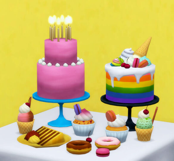 Sims 4 kakkumaakari cake decoration set happy birthday - The Sims Game