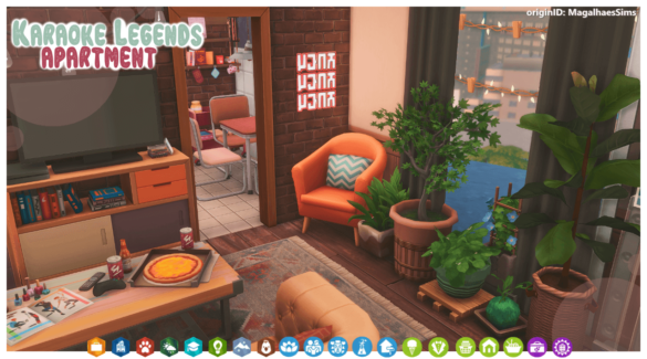 Sims 4 karaoke legends apartment maxis match cc build