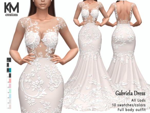 Sims 4 [KM] Gabriela Dress by KM Creations