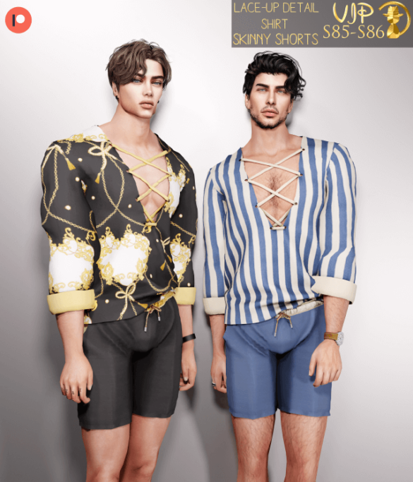 Sims 4 lace-up detail shirt s85