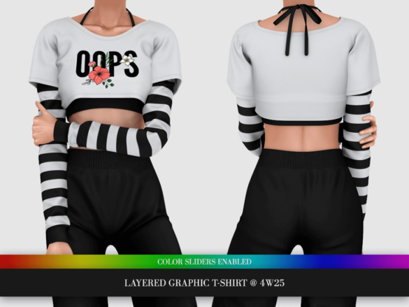 Sims 4 layered graphic t shirt