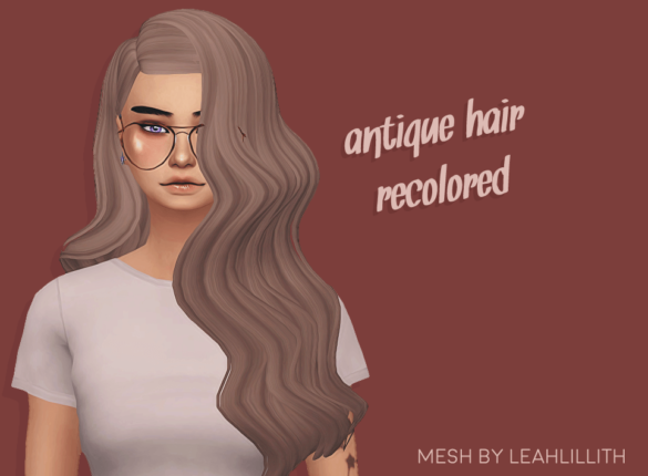 Sims 4 leahlilliths antique clayified hair recolored