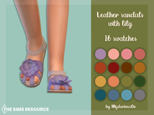 Leather sandals with lily by MysteriousOo from
