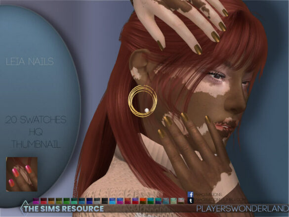 Sims 4 Leia Nails by PlayersWonderland