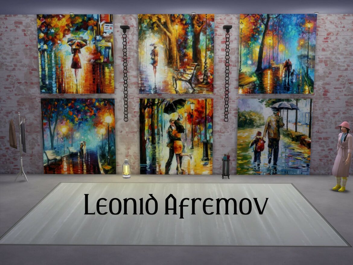Sims 4 Leonid Afremov Paintings – Rain Collection