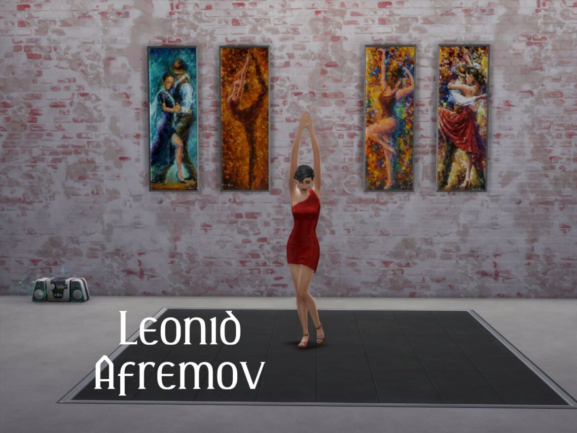 Sims 4 Leonid Afremov Panels – Dance Collection