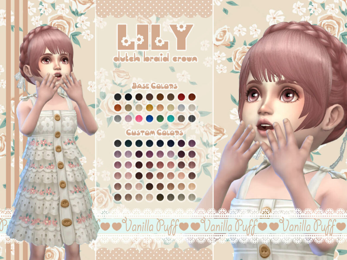LILY Dutch Braid Crown Hair Toddler by VANILLA PUFF