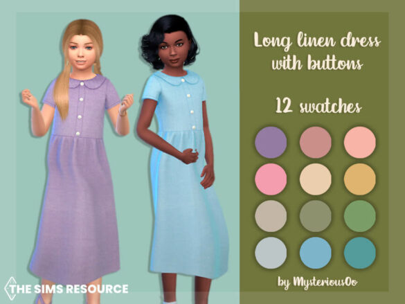 Long linen dress with buttons by MysteriousOo