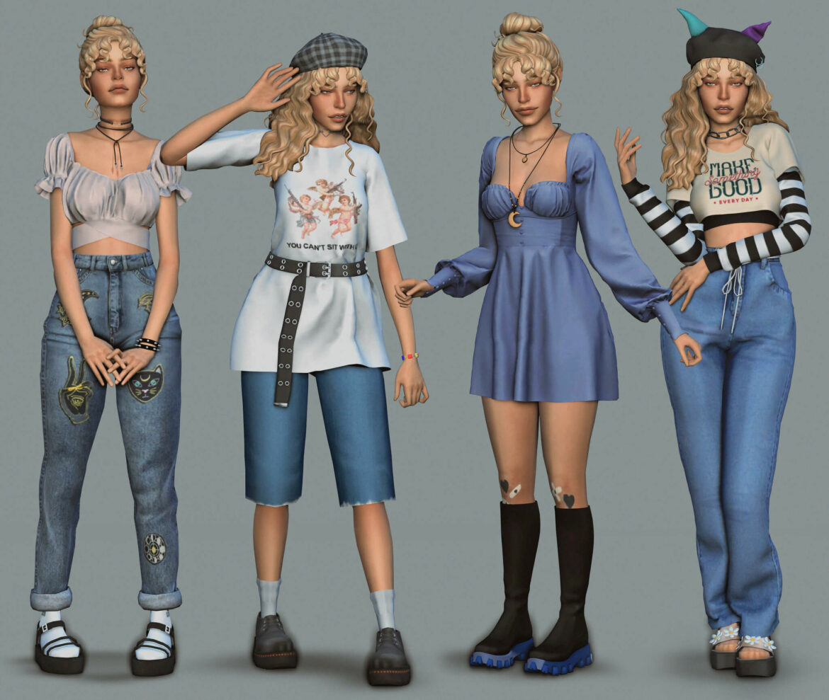 Sims 4 lookbook 1 hair choker