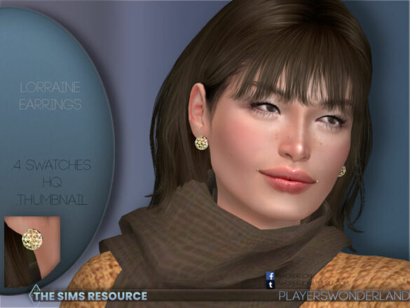 Sims 4 Lorraine Earrings by PlayersWonderland