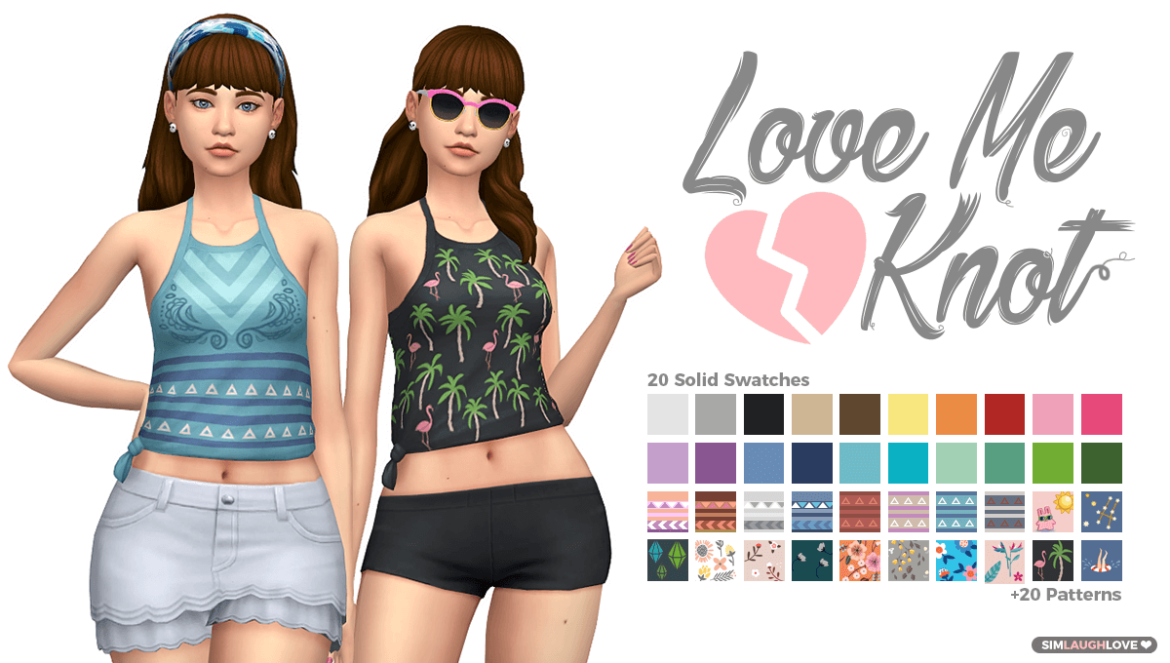 Sims 4 LOVE ME KNOT TANK TOP