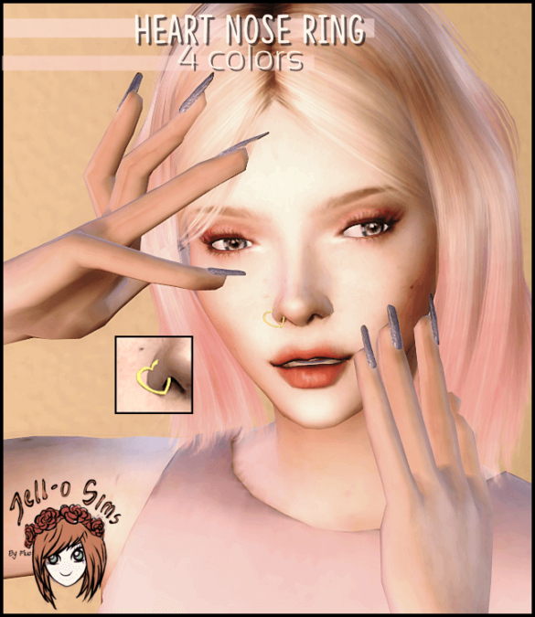 Sims 4 love4sims4 jell o sims heart nose ring new