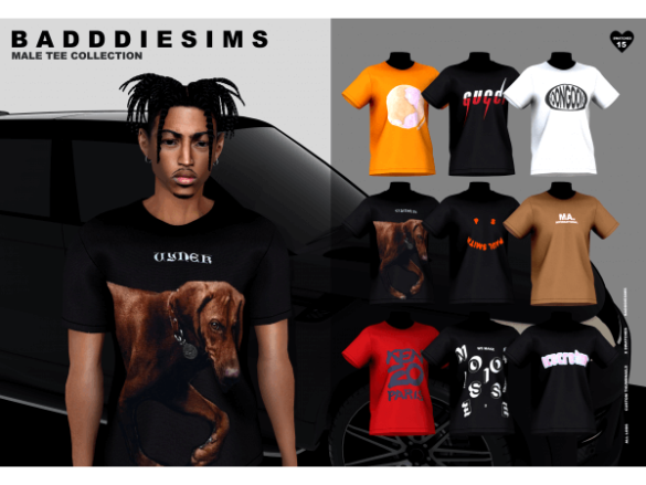 Sims 4 MALE TEE COLLECTION by BADDDIESIMS