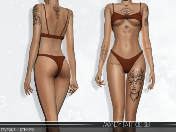 Sims 4 Mandy tattoo set