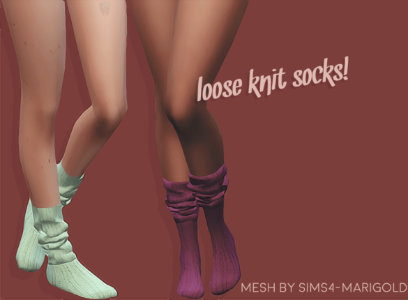 Sims 4 marigolds loose knit socks recolored
