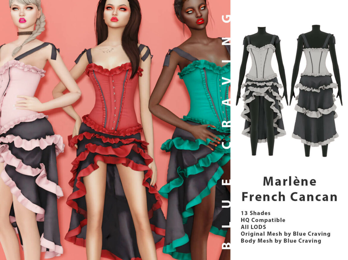 sims 4 marlene french cancan dress