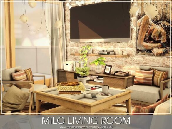 Sims 4 milo living room cc