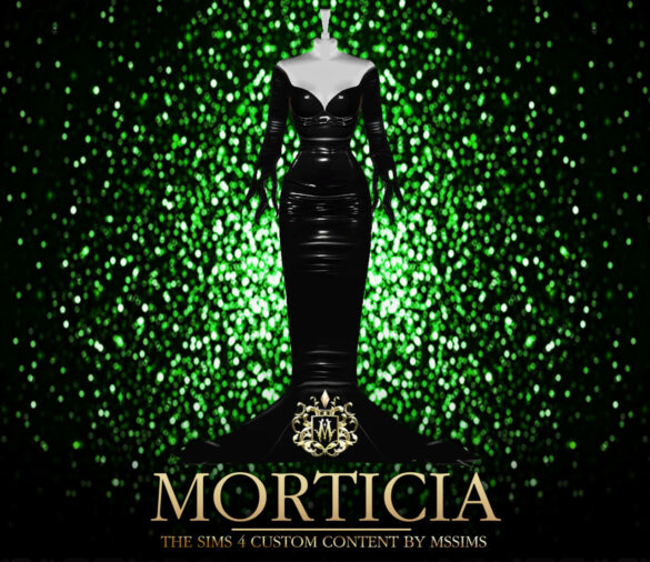 Sims 4 Morticia Gown by MSSIMS