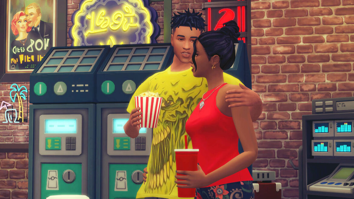 Sims 4 Movie Date Night Cinema Posepack