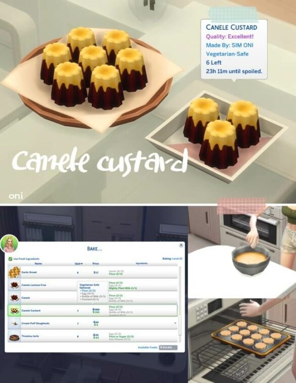 Sims 4 october 2021 recipe canele custard need
