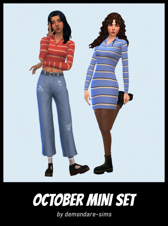 Sims 4 october mini set some casual clothes for autumn