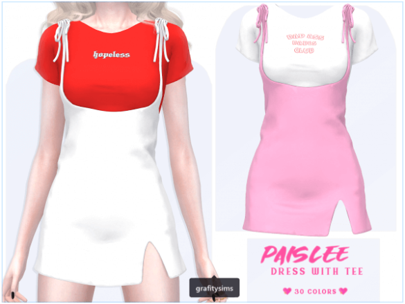 Sims 4 ✦ Paislee Dress with Tee