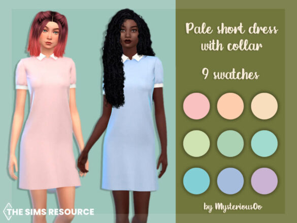 Sims 4 Pale short dress with collar
