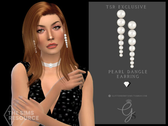 Sims 4 Pearl Dangle Earrings