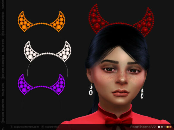 Sims 4 Pearl Horns for kids V2 by sugar owl