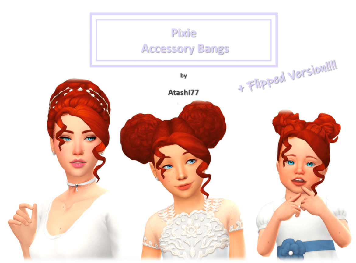Sims 4 pixie accessory bangs based on this super cute