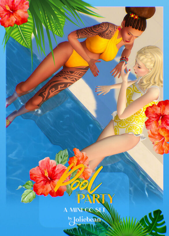 Sims 4 pool party a mini cc set by joliebean
