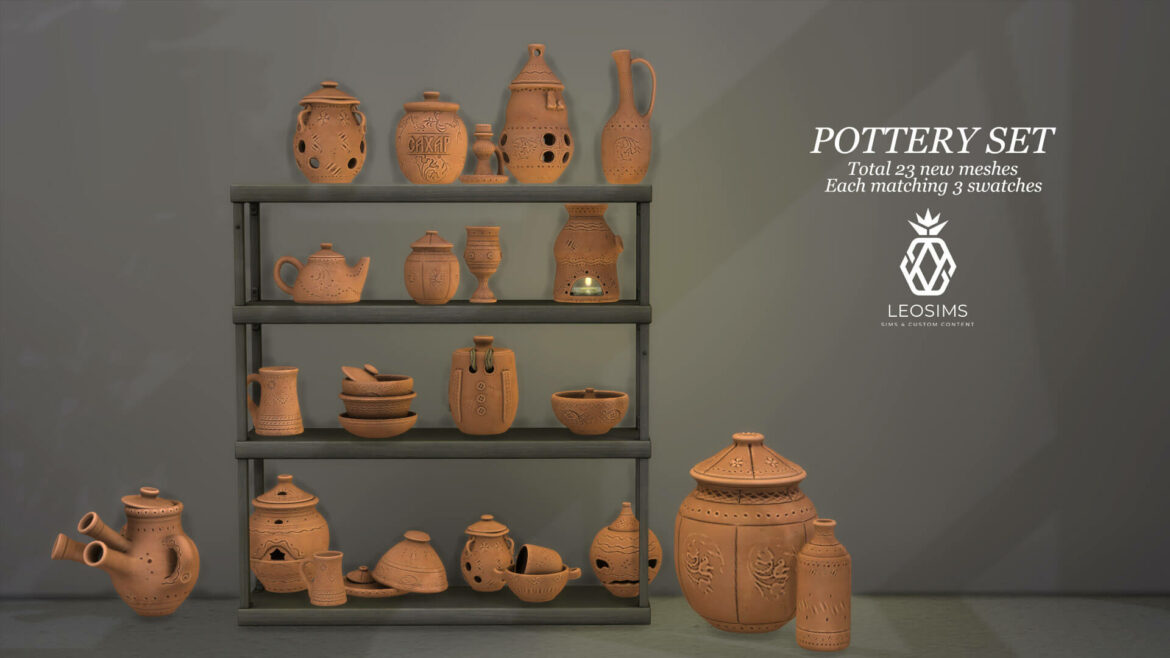 Sims 4 Pottery Set from Leo 4 Sims